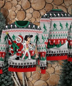 Elviss Presleyy With Santa Ugly Christmas Sweater 3D Gift Idea Christmas