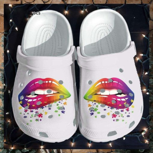 Embrace Inclusion Autism Awareness Sexy Lips Puzzle Classic Clog Footwear Crocs