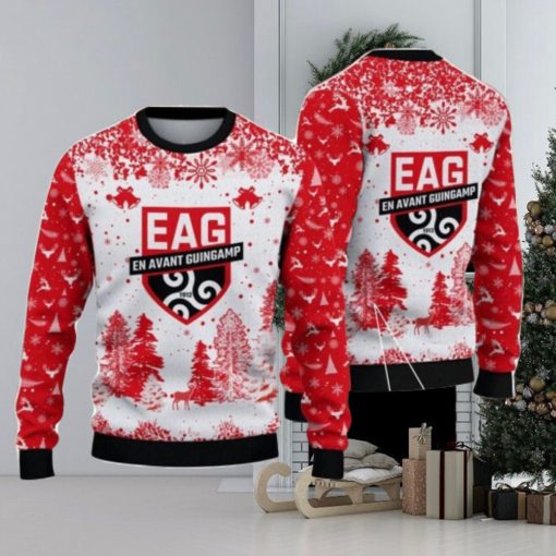 En Avant Guingamp Big Logo Pine Trees Big Fans Gift Christmas Sweater For Men And Women