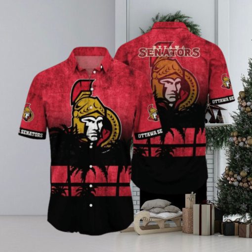 Ottawa Senators NHL Logo Coconut Tropical Hawaiian Shirt Beach Gift For Fans