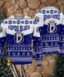 Espoo Blues 3D Ugly Christmas Sweater Christmas Holiday Gift For Men And Women Personalized Name