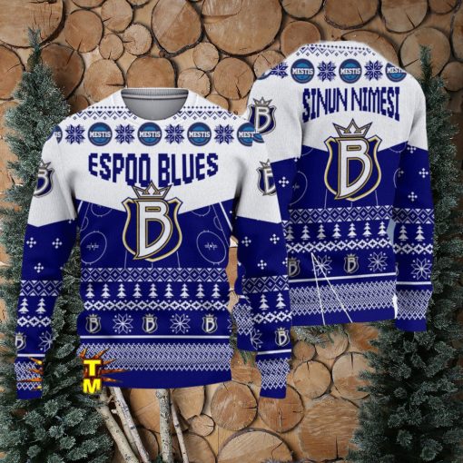 Espoo Blues 3D Ugly Christmas Sweater Christmas Holiday Gift For Men And Women Personalized Name