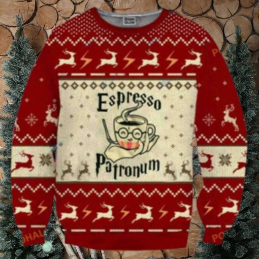 Espresso Patronum Coffee Lover Ugly Christmas Wool Harry Potter Sweater