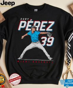 Eury Pérez 39 MLBPA Miami baseball shirt