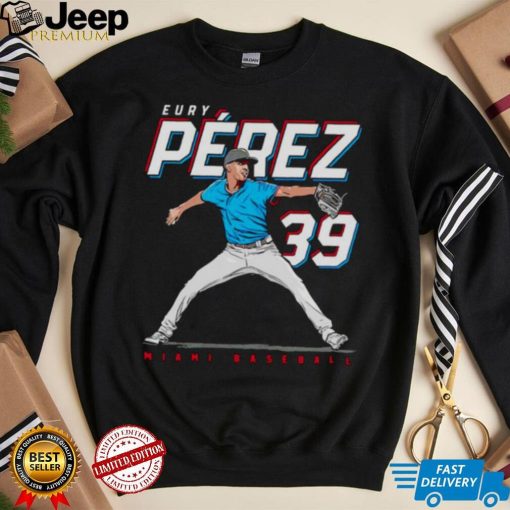 Eury Pérez 39 MLBPA Miami baseball shirt