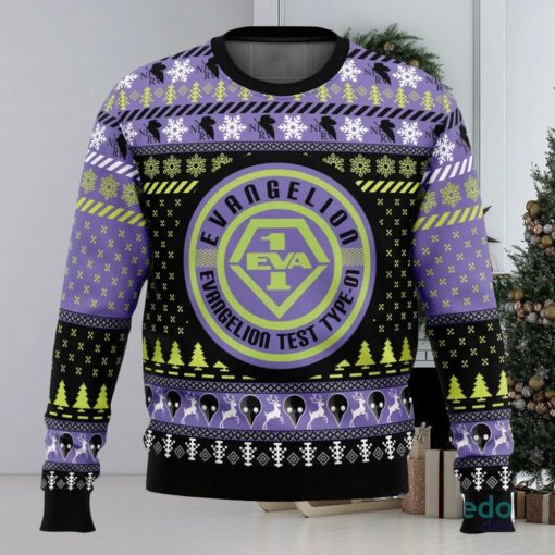 Eva 01 Neon Genesis Evangelion 3D Ugly Christmas Sweater Christmas Gift Ideas Party Gift