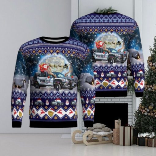 Everett Police Department 2016 Ford Police Interceptor Utility SUV Christmas AOP Ugly Sweater Gift For Christmas