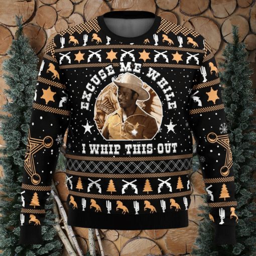 Excuse Me While I Whip This Out Blazing Saddles Ugly Christmas Sweater