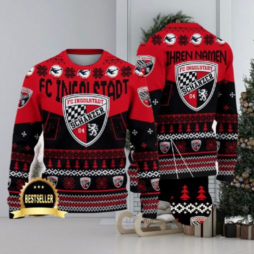 FC Ingolstadt Ugly Christmas Sweater Logo Custom Name Gift Fans