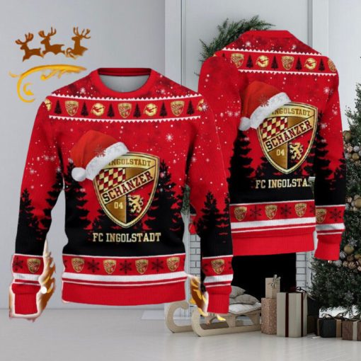 FC Ingolstadt Ugly Christmas Sweater Santa Hat Logo Tree Gift For Men And Women