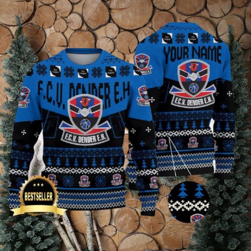 FCV Dender EH Ugly Christmas Sweater Logo Custom Name Gift Fans