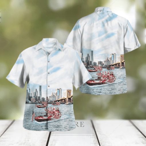 FDNY FIREBOAT  JOHN J  HARVEY  HAWAIIAN SHIRT