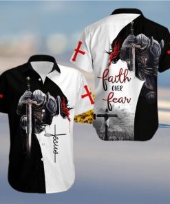 FFaith Over Fear Knight Jesus Christ Aloha Hawaiian Shirt