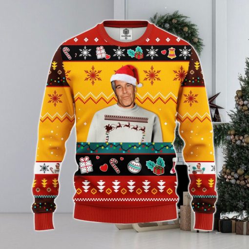 Epstein Ugly Christmas Sweater Red Yellow 1 Amazing Gift Men And Women Christmas Gift