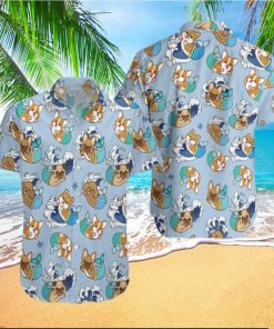 Wave Seamless And Dog Mermaid Aloha Hawaiian Shirts