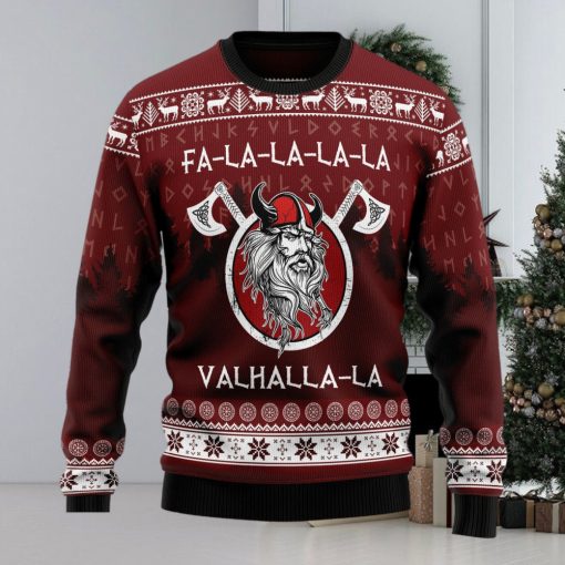 Fa la la la Valhalla la Viking Ugly Christmas Sweater Thankgiving Gift Men Women