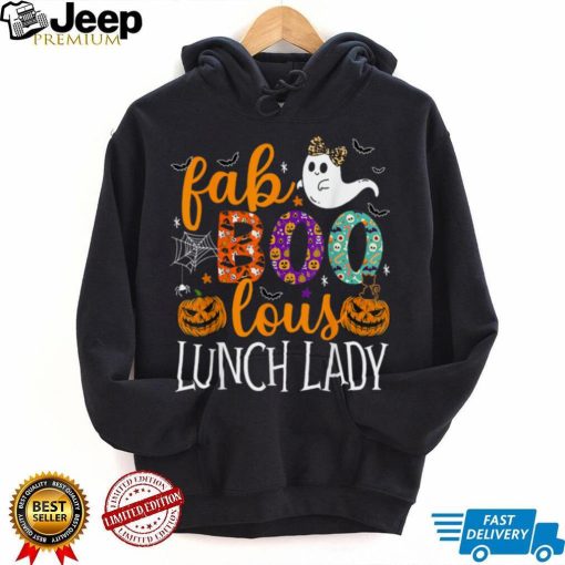 Fab Boo Lous Lunch Lady Cute Ghost Pumpkin Funny Halloween T Shirt