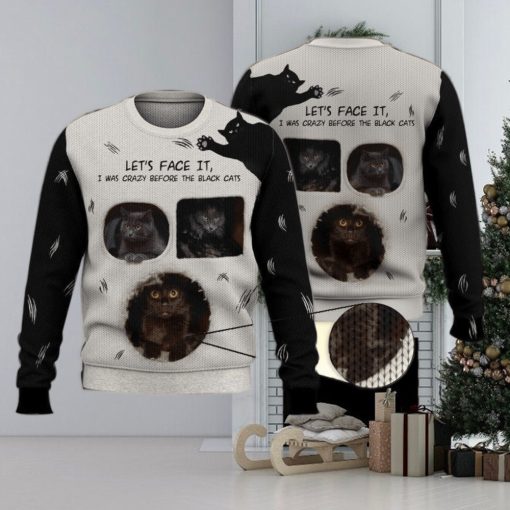 Face It Black Cats Cute Trending Shirts For Cat Lovers 3D Ugly Sweater Christmas Gift Sweater