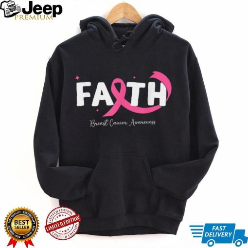 Faith Christian Cross Flower Breast Cancer Awareness Womens T Shirt (1)