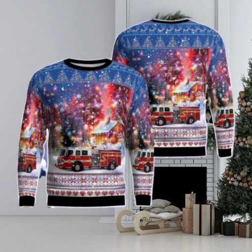 Falconer Fire Department AOP Ugly Sweater Gift For Christmas