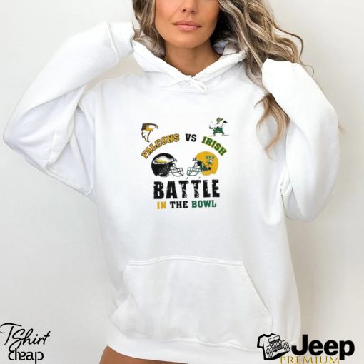 Falcons vs Irish battle in the bowl helmet shirt