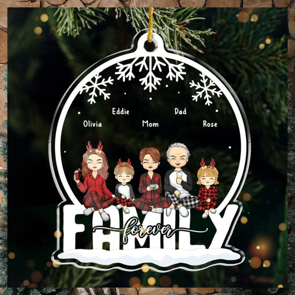 Family Always And Forever Family Personalized Custom Ornament Acrylic ...