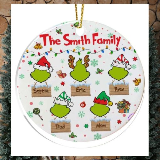 Family Grinch Christmas Ornament, Custom Family Ornament