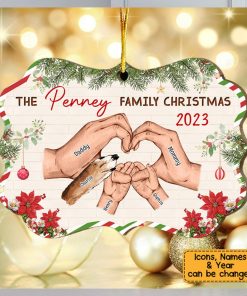 Family Hands Personalized Wooden Christmas Ornament Gift For FamilyFamily Hands Personalized Wooden Christmas Ornament Gift For Family