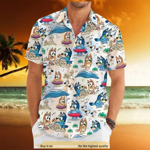 Father Day Blueydad Sandcastles And Crabs Beach Printed Hawaiian Shirt