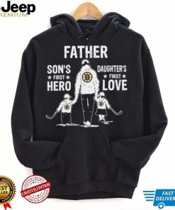 Father son’s first hero daughter’s first love Boston Bruins hockey logo shirt