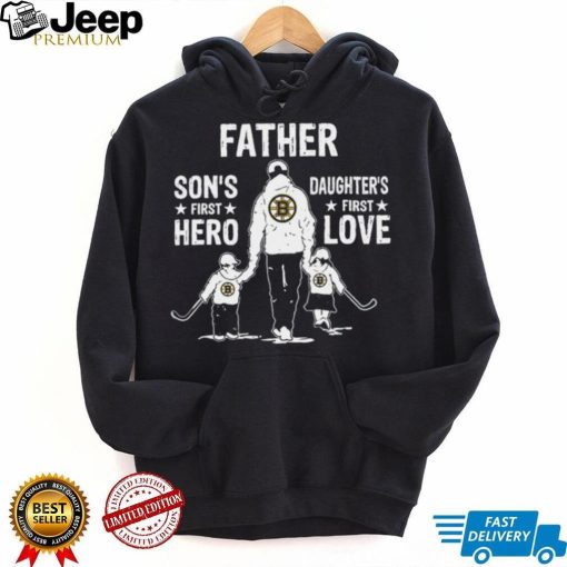 Father son’s first hero daughter’s first love Boston Bruins hockey logo shirt