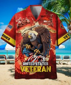 Fearless eagle embodies strength US Marine Corps Unique Proudly Served Veteran Hawaiian Shirt