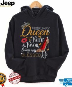 February Queen Birthday Loving My Blessed Life Leopard Heel T Shirt