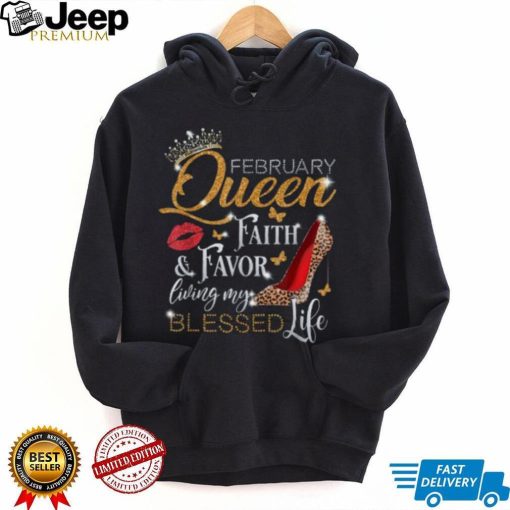 February Queen Birthday Loving My Blessed Life Leopard Heel T Shirt