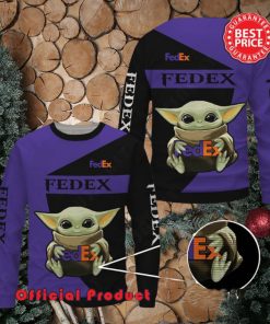 Fedex Baby Yoda With Logo Ugly Christmas Sweater