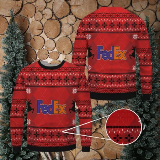 Fedex Red Pattern Merry Christmas Ugly Sweater