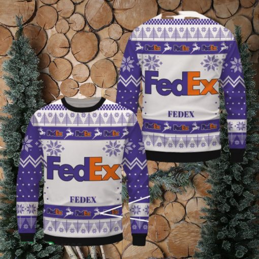 Fedex White Merry Ugly Christmas Sweater Gift For Men Women