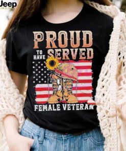 Female Veteran 4th Of July Vintage American Flag shirt