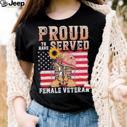 Female Veteran 4th Of July Vintage American Flag shirt