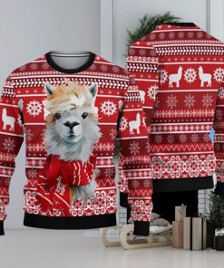 Festive Llama Xmas Christmas 3D Sweater