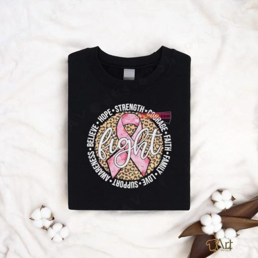 Fight Breast Cancer Pink Cancer Ribbon Leopard Breast Cancer Shirt