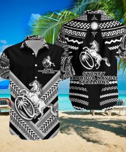 Fiji Rugby Hawaiian Shirt Sydney Nadroga Navosa Stallions Creative Style Black