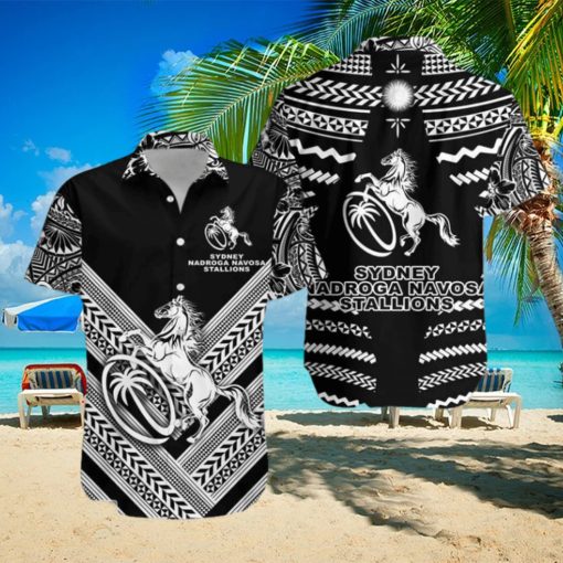 Fiji Rugby Hawaiian Shirt Sydney Nadroga Navosa Stallions Creative Style Black