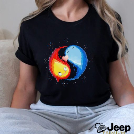 Fire Death Alive A Calcifer and water yin yang cartoon shirt