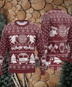 Fire Dept Firefighter Christmas Red Ugly Christmas Sweater