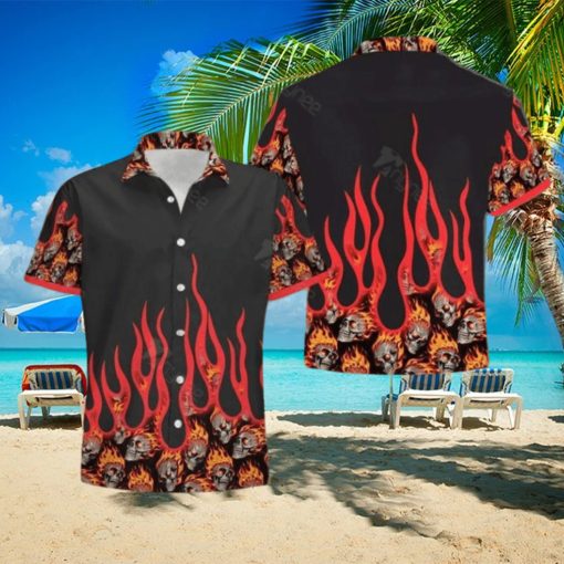 Fire Skull 3D Hawaiian Shirt