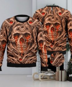 Fire Skull Full Print For Skull Lovers 3D Ugly Sweater Christmas Gift Sweater