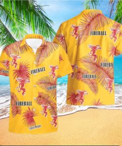 Fireball Cinnamon Whisky Palm Leaves Tropical Hawaiian Shirt And Shorts Unique Summer Gift