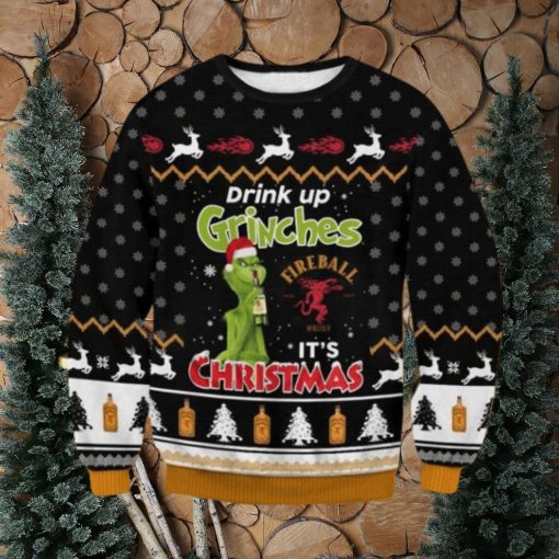 Fireball Drink Up Grinches Christmas Ugly Sweater Gift For Men And Women