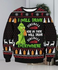 Fireball Funny Grinch Ugly Christmas Sweater